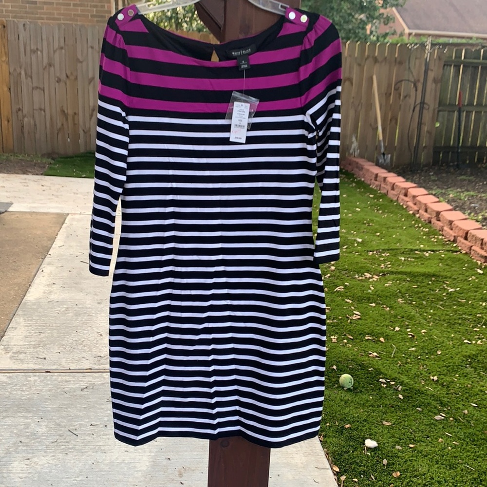 White House black market NWT striped dress sz S